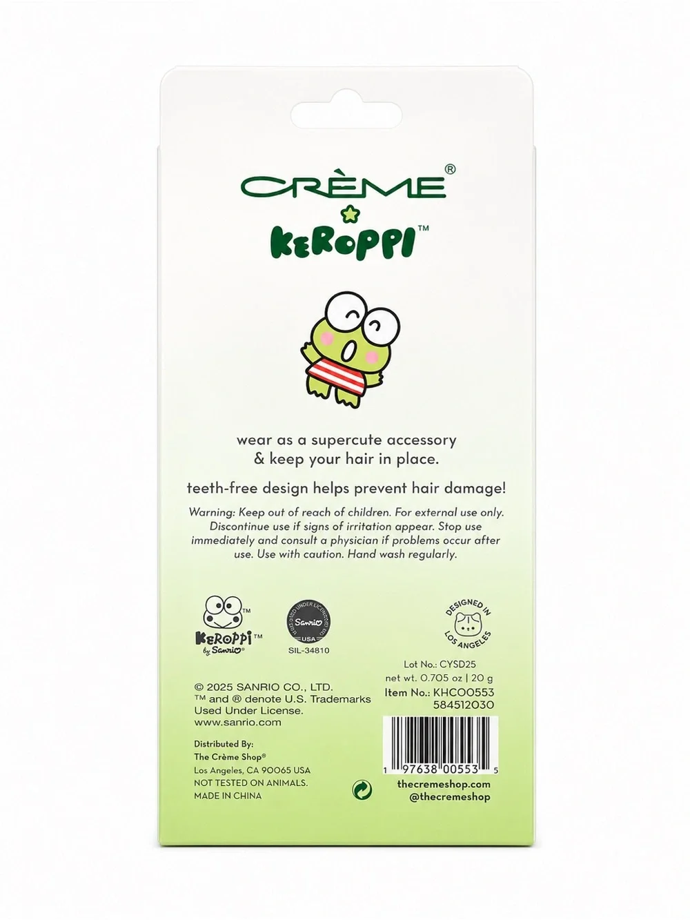 The CRÈME Shop x Keroppi Limited Edition Crease-Free Hair Clips (Set of 4)
